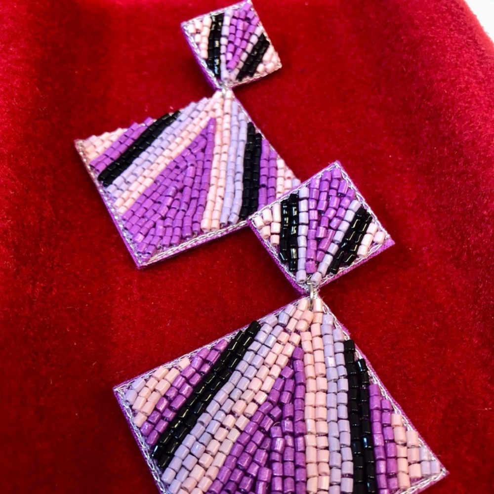 Multi-color beaded earrings